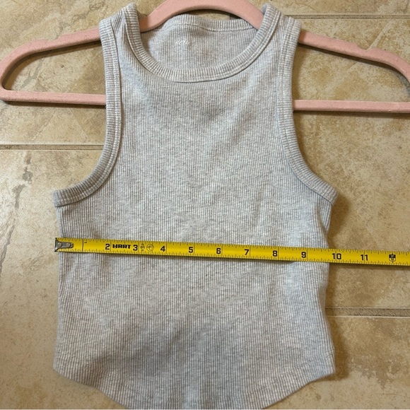 Aerie Gray Ribbed Cropped Tank Top - Picture 7 of 7